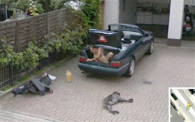 Naked man spotted in car boot on Google Street View Naked man spotted in car boot on Google Street View